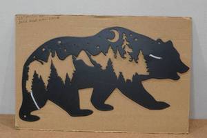 lot 99 image: Metal Black Bear Wall Art