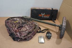 lot 131 image: Assorted Hunting Gear - Field Seat, Backpack, Hand Warmer
