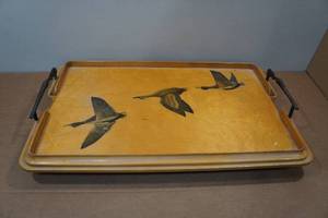 lot 182 image: Vintage Serving Tray with Long Gun Handles