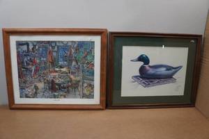 lot 183 image: 2 Vintage Framed Prints