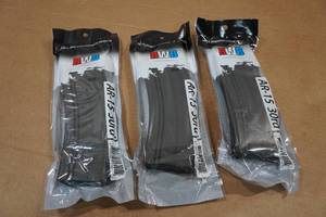 lot 190 image: 3 RWB 30 Round AR-Format Magazines