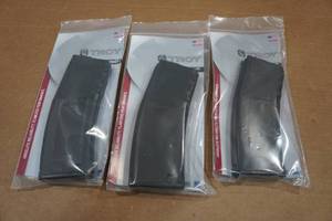 lot 195 image: 3 Troy 30 Round AR-Format Magazines