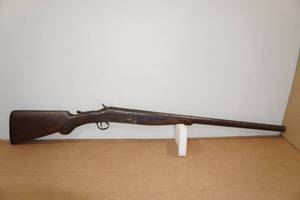 lot 2M image: Vintage 10 Gauge Single Shot Shotgun - Damascus Steel Barrel