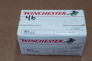 lot 243 image: 46 Winchester .40 S&W 165 Gr FMJ Ammo