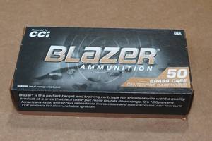 lot 245 image: 50 CCI Blazer Brass 9mm Luger 124 Gr FMJ Ammo