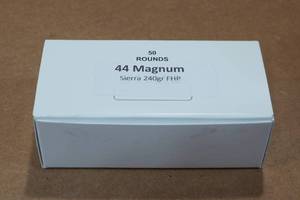 lot 250 image: 50 .44 Magnum 240 Gr Sierra FHP Ammo