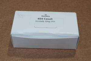 lot 255 image: 50 .454 Casull 300 Gr Hornady XTP Ammo