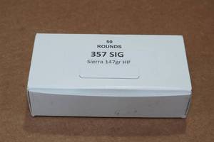 lot 259 image: 50 .357 Sig 147 Gr Sierra HP Ammo