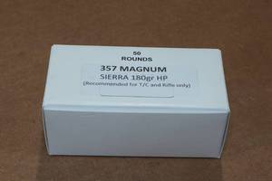 lot 265 image: 50 .357 Magnum 180 Gr Sierra HP Ammo
