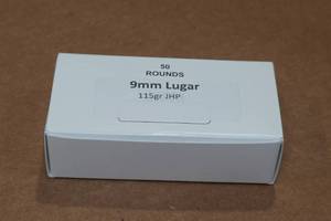 lot 272 image: 50 9mm Luger 115 Gr JHP Ammo