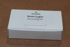 lot 274 image: 50 9mm Luger 147 Gr Sierra HP Ammo