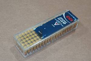 lot 296 image: 100 CCI Mini Mag .22 LR 36 Gr Plated HP Ammo