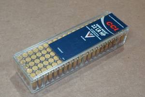 lot 297 image: 100 CCI Mini Mag .22 LR 36 Gr Plated HP Ammo