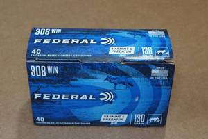 lot 318 image: 40 Federal .308 Win 130 Gr JHP Ammo