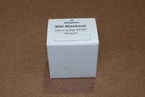 lot 328 image: 30 .300 Blackout 125 Gr Sierra HP BT Match Ammo