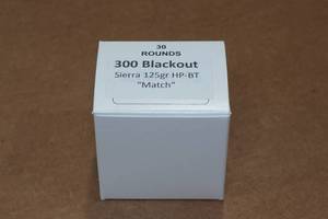 lot 331 image: 30 .300 Blackout 125 Gr Sierra HP BT Match Ammo