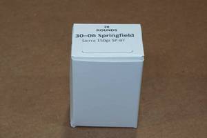 lot 338 image: 20 .30-06 Sprg 150 Gr Sierra SP BT Ammo