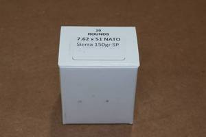 lot 344 image: 20 7.62 x 51mm (.308) 150 Gr Sierra SP Ammo