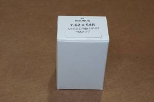 lot 346 image: 20 7.62 x 54R 174 Gr Sierra HP-BT Match Ammo