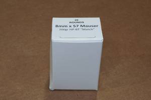 lot 349 image: 20 8mm Mauser 200 Gr HP BT Match Ammo