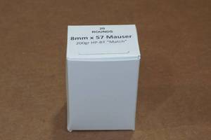 lot 350 image: 20 8mm Mauser 200 Gr HP BT Match Ammo