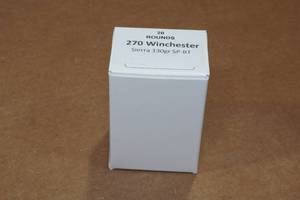 lot 365 image: 20 .270 Win 130 Gr Sierra SP BT Ammo