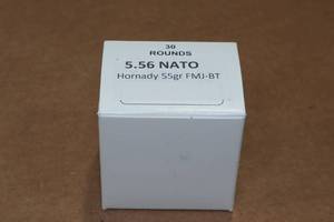 lot 374 image: 30 5.56 NATO 55 Gr Hornady FMJ BT Ammo