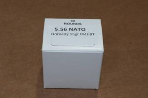 lot 375 image: 30 5.56 NATO 55 Gr Hornady FMJ BT Ammo