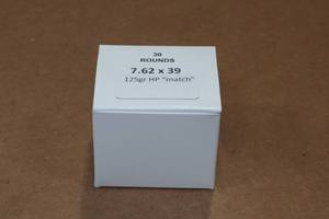 lot 377 image: 30 7.62 x 39mm 125 Gr HP Match Ammo