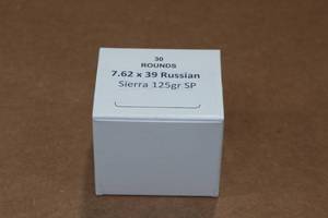 lot 381 image: 30 7.62 x 39mm 125 Gr Sierra SP Ammo