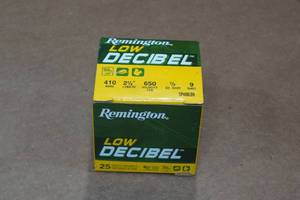 lot 401 image: 25 Remington Low Decibel .410 Bore 2-12 9 Shot Shotshells