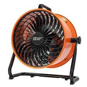 lot 2 image: Commercial Electric 16 in. 3-Speed Drum Floor Fan in Orange High Velocity Turbo  Customer Returns See Pictures