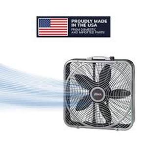 lot 5 image: Lasko Power Plus 20 in. 3 Speed Box Fan for Home in Gray with Weather Shield Design for Window Use, 2000 CFM, Carry Handle Customer Returns See Pictures