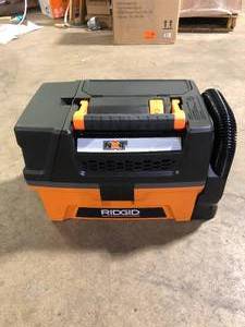 lot 37 image: RIDGID 3 Gal. 5.0 Peak HP NXT Shop Vacuum HD0300 Wet Dry Vac with Fine Dust Filter, Expandable Hose and Accessory Attachments  Customer Returns See Pictures