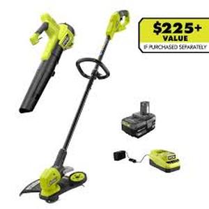 RYOBI ONE+ 18V Cordless Battery String Trimmer/Edger and Jet Fan Blower Combo Kit (2-Tools) with 4.0 Ah Battery and Charger    Customer Returns See Pictures