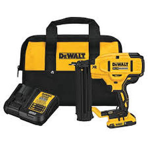 DEWALT 20V MAX XR Lithium-Ion 2-1/8 in. 18-Gauge Electric Cordless Brad Nailer Kit w/ 2.0Ah Battery, Charger and Contractor Bag    Customer Returns See Pictures