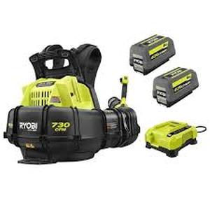 RYOBI 40V HP Brushless Whisper Series 165 MPH 730 CFM Cordless Battery Backpack Blower with (2) 6.0 Ah Batteries and Charger  Customer Returns See Pictures
