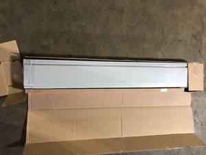 lot 16 image: CROWNWALL Home 6 in. x 4 ft. x 4 ft. Heavy Duty PVC Slatwall Organizer Panel Set in Dove Grey    Customer Returns See Pictures