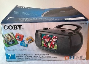 lot 58A image: Coby TFDVD777 7 Portable Digital TV  DVDCD Mini System
