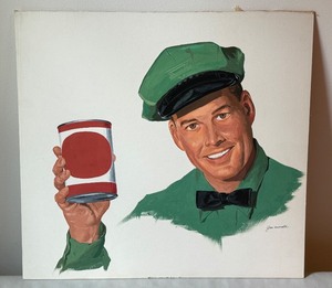 lot 9B image: Original Geraldine Arnold Painting Man with Can