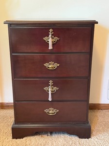 lot 18D image: Bombay Company Two Drawer Filing Cabinet with Brass Hardware
