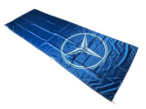 lot 31A image: Mercedes-Benz 46 x 11.5 Banner and 20 Car Flag Set