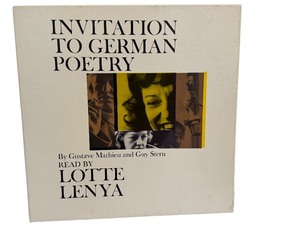 lot 49A image: Invitation to German Poetry by Gustave Mathieu and Guy Stern Read by Lotte Lenya