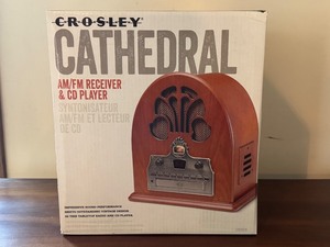 lot 116 image: Crosley Cathedral AMFM Receiver and CD Player in Original Box