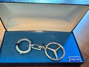 lot 117A image: Sterling Silver Mercedes-Benz Logo Keychain in Original Box