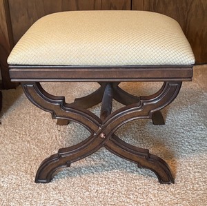 lot 118 image: Touch of Class Wood and Upholstered Accent Bench