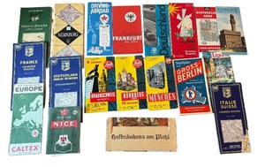 lot 137 image: Collection of Vintage European Travel Maps and City Guides