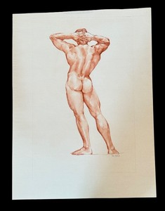 lot 153 image: Original Unframed Figure Drawing by Geri Arnold