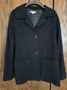 lot 93 image: Pendleton Petite Womens Wool Blend Black Jacket, Size Medium
