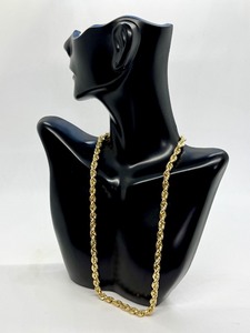 lot 14R image: 14k Gold Rope Chain Necklace,
